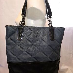 Vera Wang Black & Blue Quilted Tote